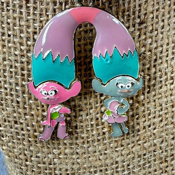 Trolls Pendant Chunky Beaded Necklace Multicolor Pastels Adjustable Women Girls - Picture 3 of 16